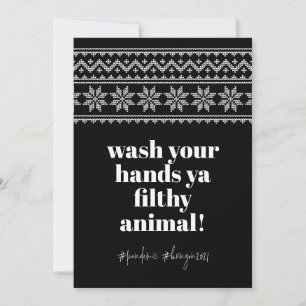 Cartes Pour Fêtes Annuelles Lavez Vos Mains 2020 Humour Drôle Sweater Stitch