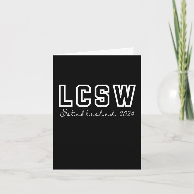 Cartes Pour Fêtes Annuelles LCSW 2024 Graduation Nouveau travailleur social li (Devant)