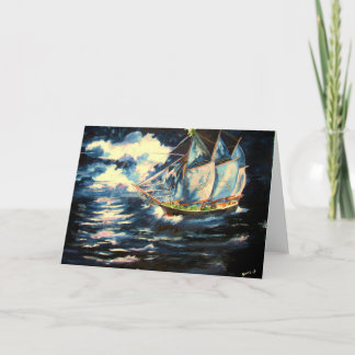 Cartes Pour Fêtes Annuelles Le bateau à sapins de Noël