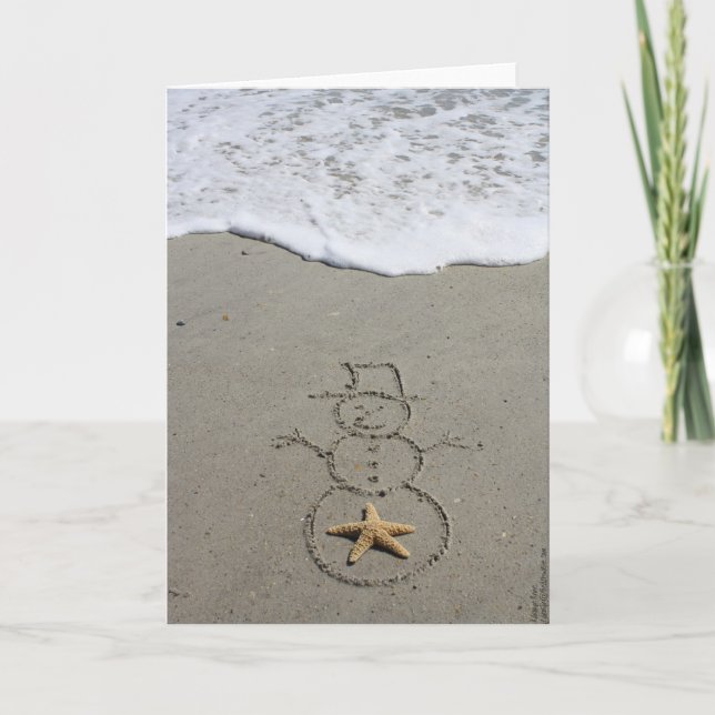 Cartes Pour Fêtes Annuelles Le bonhomme de neige de Beachwrite (Devant)