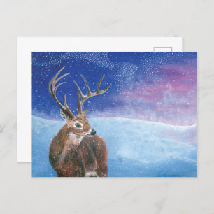 Cartes Pour Fêtes Annuelles Le cerf rouge (Cervus elaphus) en hiver