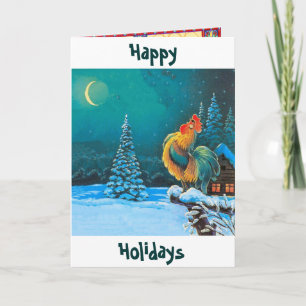 Cartes Pour Fêtes Annuelles le chanticleer les vacances sont ici encore