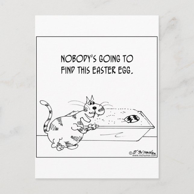 Cartes Pour Fêtes Annuelles Le chat cache l'oeuf de Pâques (Devant)
