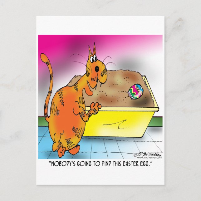 Cartes Pour Fêtes Annuelles Le chat cache l'oeuf de Pâques (Devant)
