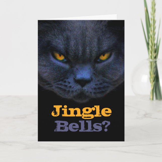 Cartes Pour Fêtes Annuelles Le chat croisé indique des tintements du carillon (Devant)