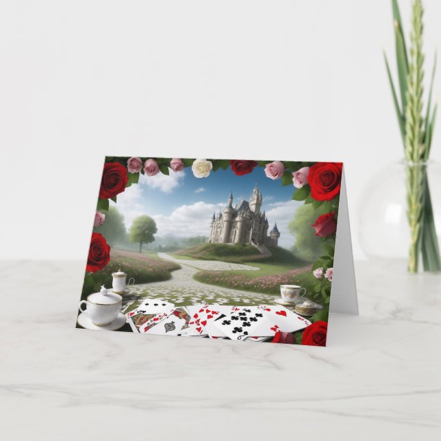 Cartes Pour Fêtes Annuelles Le château à travers le portail Wonderland (Devant)