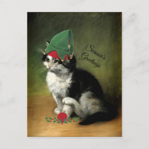 Cartes Pour Fêtes Annuelles Le chaton, Noël à l'ancienne