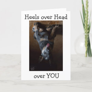 CARTES POUR FÊTES ANNUELLES LE CHIEN DE CHÂTEAU EST EN DESSOUS ET EN AMOUR AVE