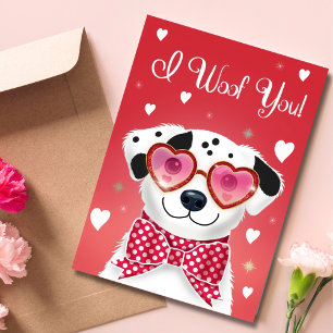Cartes Pour Fêtes Annuelles Le chien de Valentine avec lunettes de soleil de c