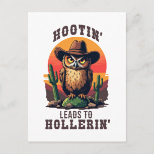 Cartes Pour Fêtes Annuelles Le Chouette Occidentale Cowboy Hootin Mène À Holle