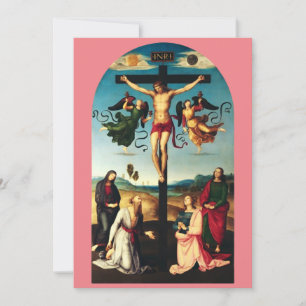 Cartes Pour Fêtes Annuelles Le Christ crucifié avec la Vierge Marie