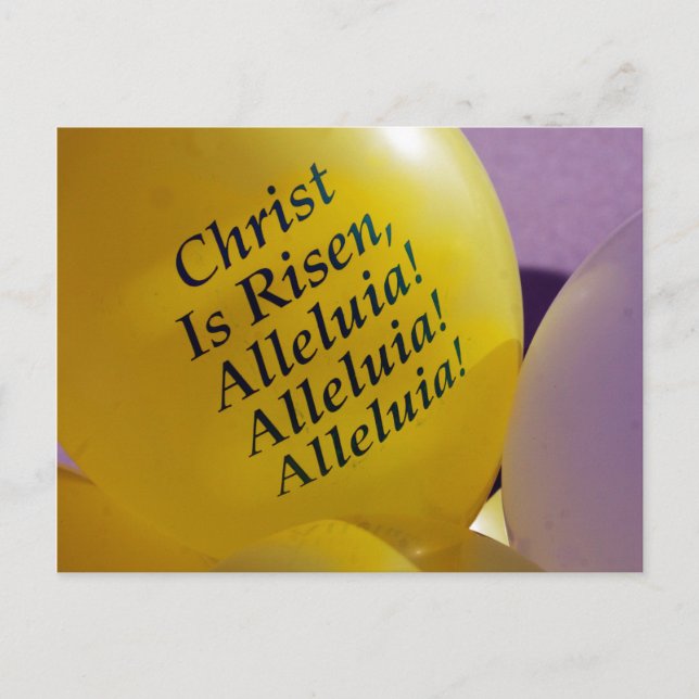 Cartes Pour Fêtes Annuelles Le Christ est ressuscité - Ballons de Pâques (Devant)