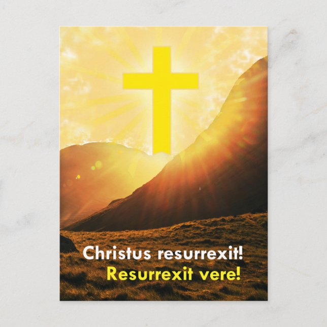 Cartes Pour Fêtes Annuelles Le Christ latin ressuscité Salutation de Pâques (Devant)