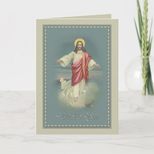 Cartes Pour Fêtes Annuelles Le Christ vintage est salutation levée de Pâques
