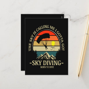Cartes Pour Fêtes Annuelles Le ciel m'appelle, je dois aller faire du parachut