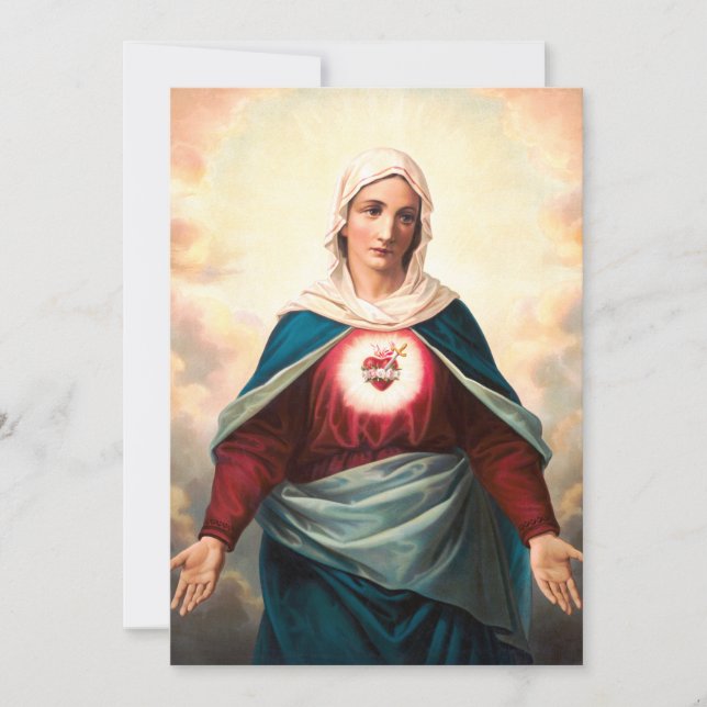 Cartes Pour Fêtes Annuelles Le Coeur Immaculé de Marie (Devant)