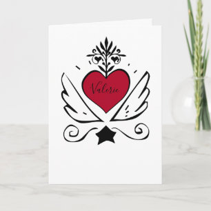 Cartes Pour Fêtes Annuelles Le Coeur Rouge Whimsical avec la Saint-Valentin de