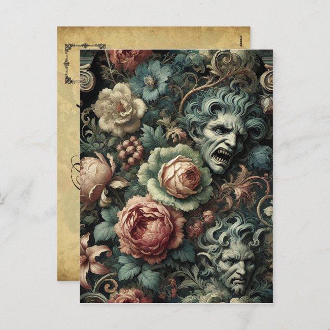 Cartes Pour Fêtes Annuelles ⚰️ Le Conseil du chagrin - Gothique victorien (Devant / Derrière)