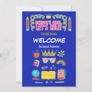 Cartes Pour Fêtes Annuelles "Le cool de l’école, règle" citations de motivatio