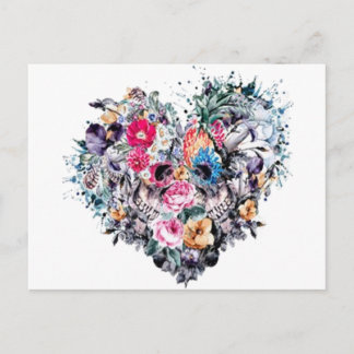 Cartes Pour Fêtes Annuelles Le crâne de la Saint-Valentin aux coeurs