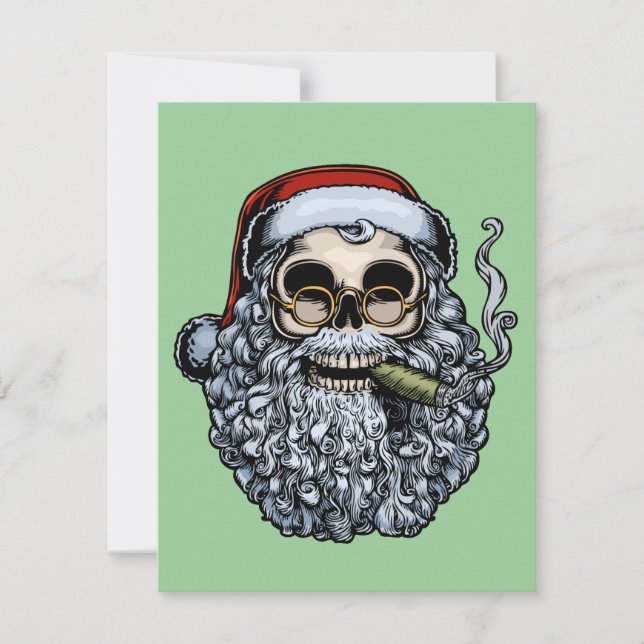 Cartes Pour Fêtes Annuelles Le crâne de Père Noël (Devant)