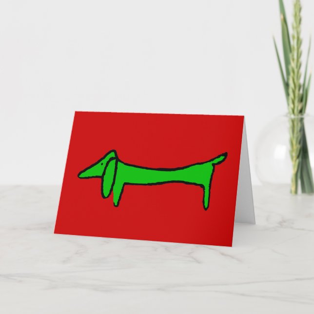 Cartes Pour Fêtes Annuelles Le Dachshund pour Noël (Devant)