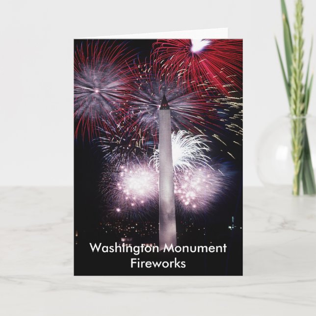 Cartes Pour Fêtes Annuelles Le feu d'artifice du monument de Washington (Devant)