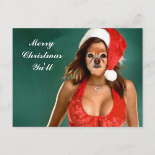 Cartes Pour Fêtes Annuelles Le Fox est l'aide de Père Noël