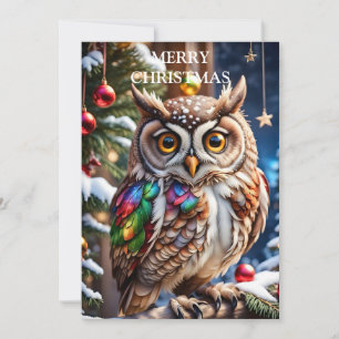 Cartes Pour Fêtes Annuelles Le hibou apporte chaleur et joie