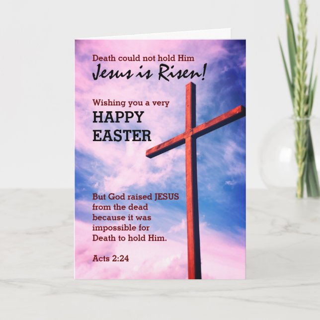 Cartes Pour Fêtes Annuelles Le JÉSUS chrétien personnalisable SE RELÈVE Joyeux (Devant)