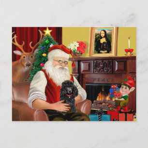 Cartes Pour Fêtes Annuelles Le jouet noir de Santa/Min. Caniche