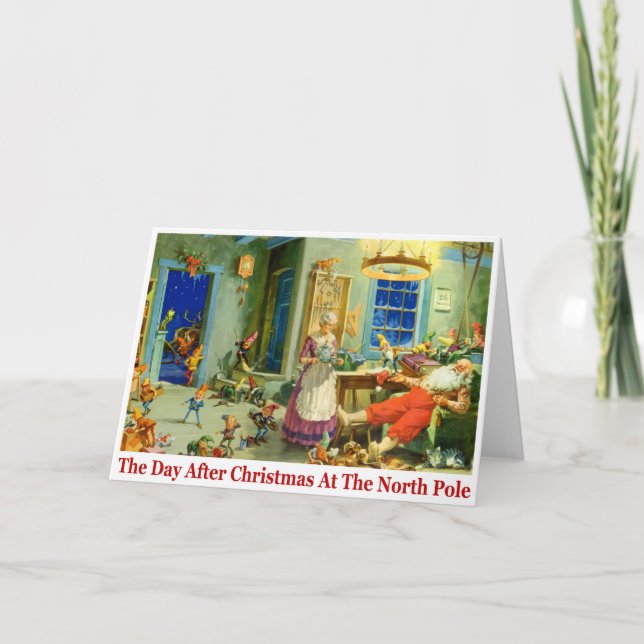 Cartes Pour Fêtes Annuelles Le jour après Noël au Pôle Nord (Devant)