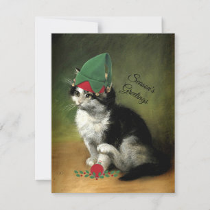 Cartes Pour Fêtes Annuelles Le Kitten, Noël Ancien