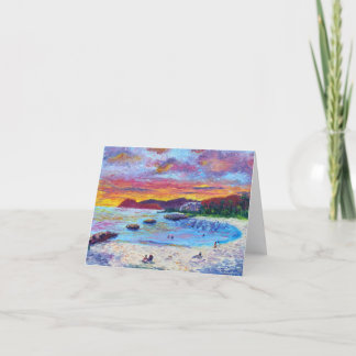 Cartes Pour Fêtes Annuelles Le lagon du coucher de soleil d'Elaine 4 Hawaïen