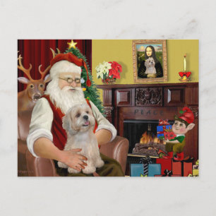 Cartes Pour Fêtes Annuelles Le Lhasa Apso de Santa (R2)