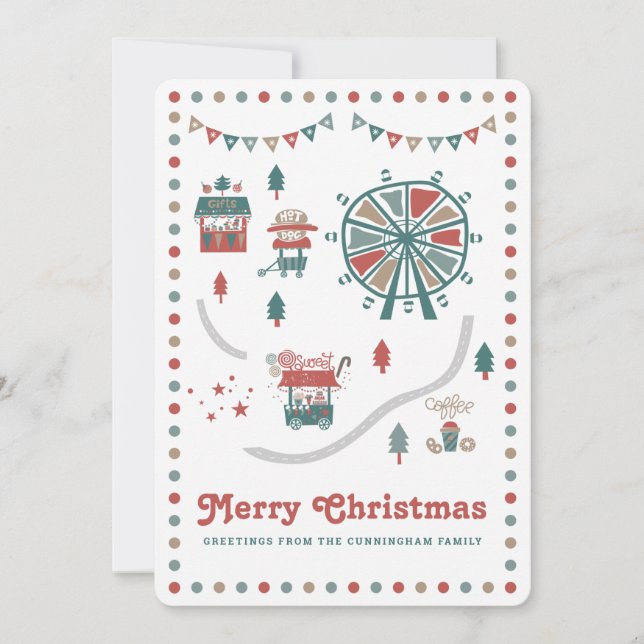 Cartes Pour Fêtes Annuelles Le marché du carnaval de Noël (Devant)