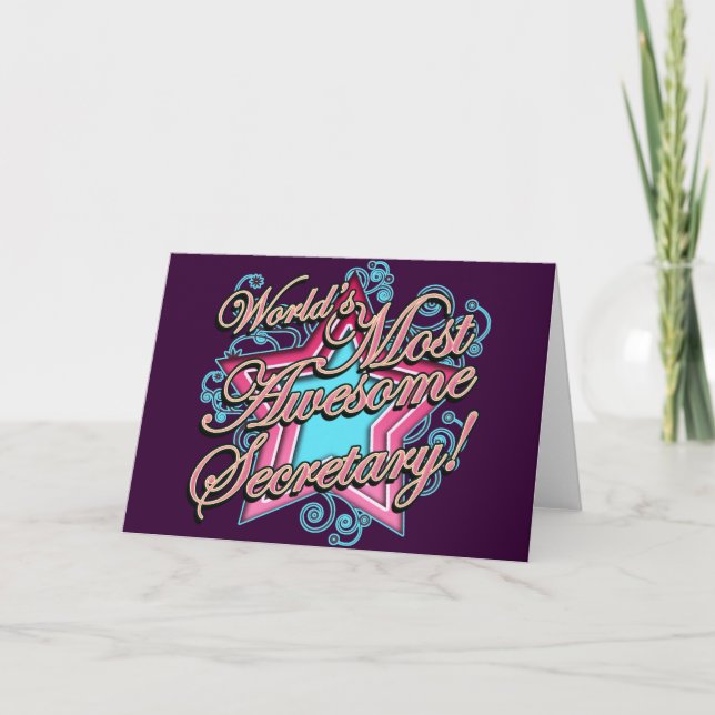 Cartes Pour Fêtes Annuelles Le meilleur secrétaire des mondes (Devant)
