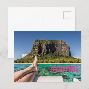 Cartes Pour Fêtes Annuelles Le Morne Brabant Vue sur l'île Maurice depuis le b