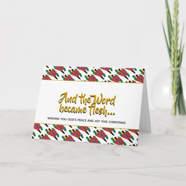 Cartes Pour Fêtes Annuelles Le mot élégant DOMINICA est devenu Flesh CHRISTMAS (Devant)