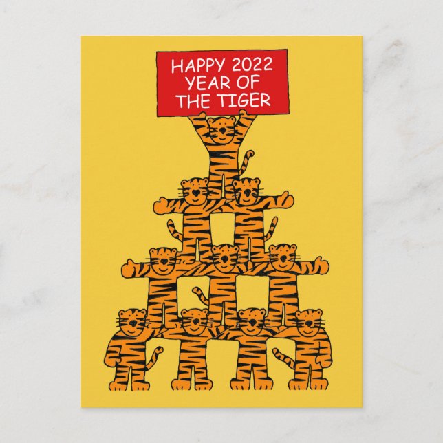Cartes Pour Fêtes Annuelles Le Nouvel An chinois du Tigre amusant (Devant)