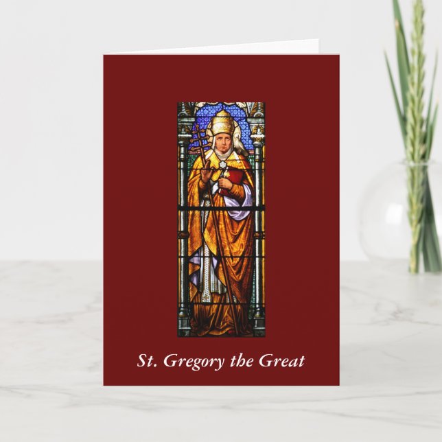 Cartes Pour Fêtes Annuelles Le Pape Saint Grégoire le Grand - Vitrail (Devant)