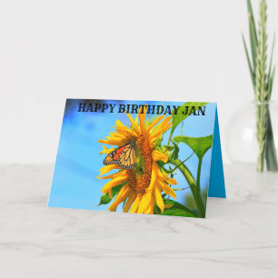 Cartes Pour Fêtes Annuelles Le papillon Monarque sur le tournesol