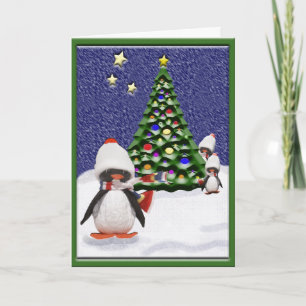 Cartes Pour Fêtes Annuelles Le paradis de Noël des pingouins