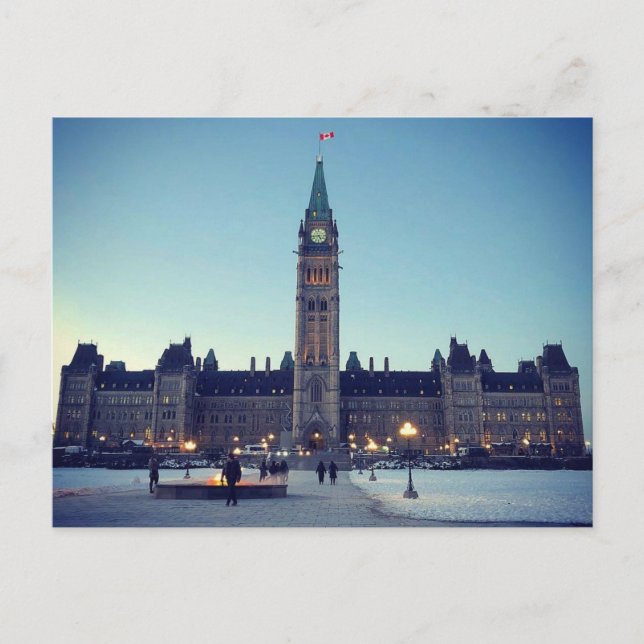Cartes Pour Fêtes Annuelles Le Parlement en une journée froide et d'urgence (Devant)