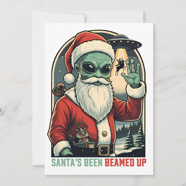 Cartes Pour Fêtes Annuelles Le Père Noël a été téléporté (Devant)