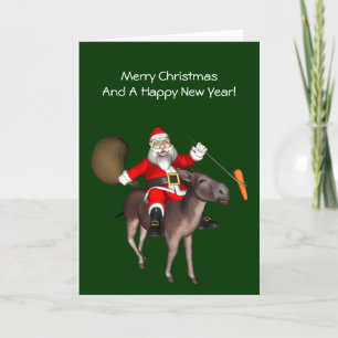 Cartes Pour Fêtes Annuelles Le Père Noël À L'Âne