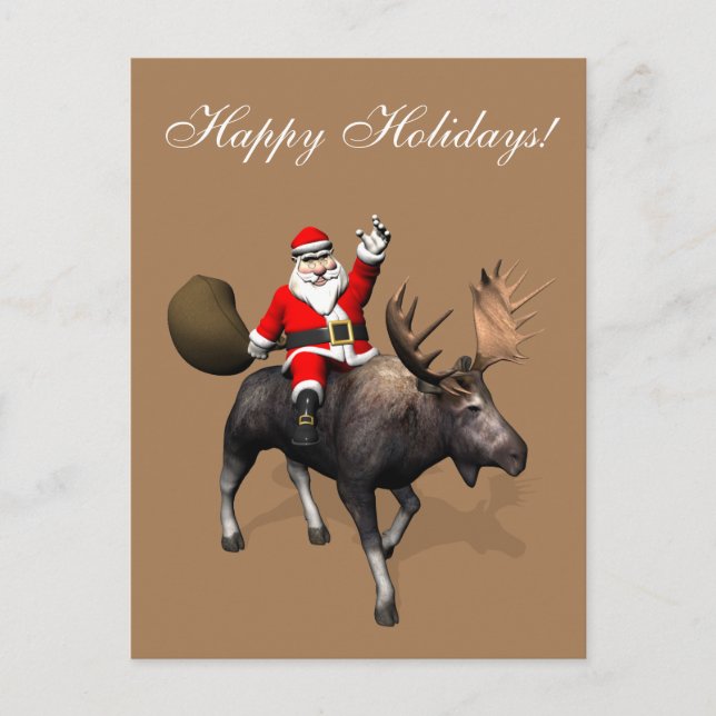 Cartes Pour Fêtes Annuelles Le Père Noël À L'Oie (Devant)