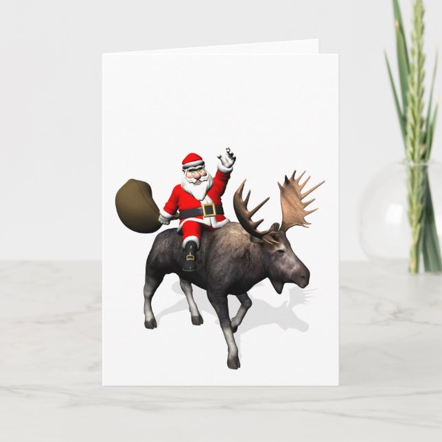 Cartes Pour Fêtes Annuelles Le Père Noël À L'Oie (Devant)