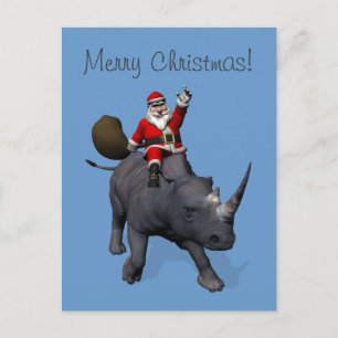 Cartes Pour Fêtes Annuelles Le Père Noël À Rhinoceros