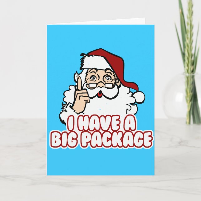 Cartes Pour Fêtes Annuelles Le Père Noël A Un Gros Forfait (Devant)